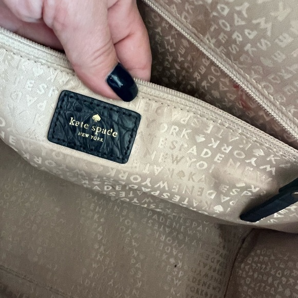 $498 Kate Spade Orchard Valley Sinclair Croc Leather Shoulder Bag NAVY BLUE - Picture 3 of 4